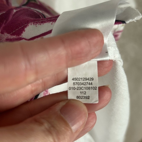 Chico’s No Iron 100% Linen Floral Shirt Button Up Watercolor Tropical Sz 1 Or 8 - Picture 8 of 9